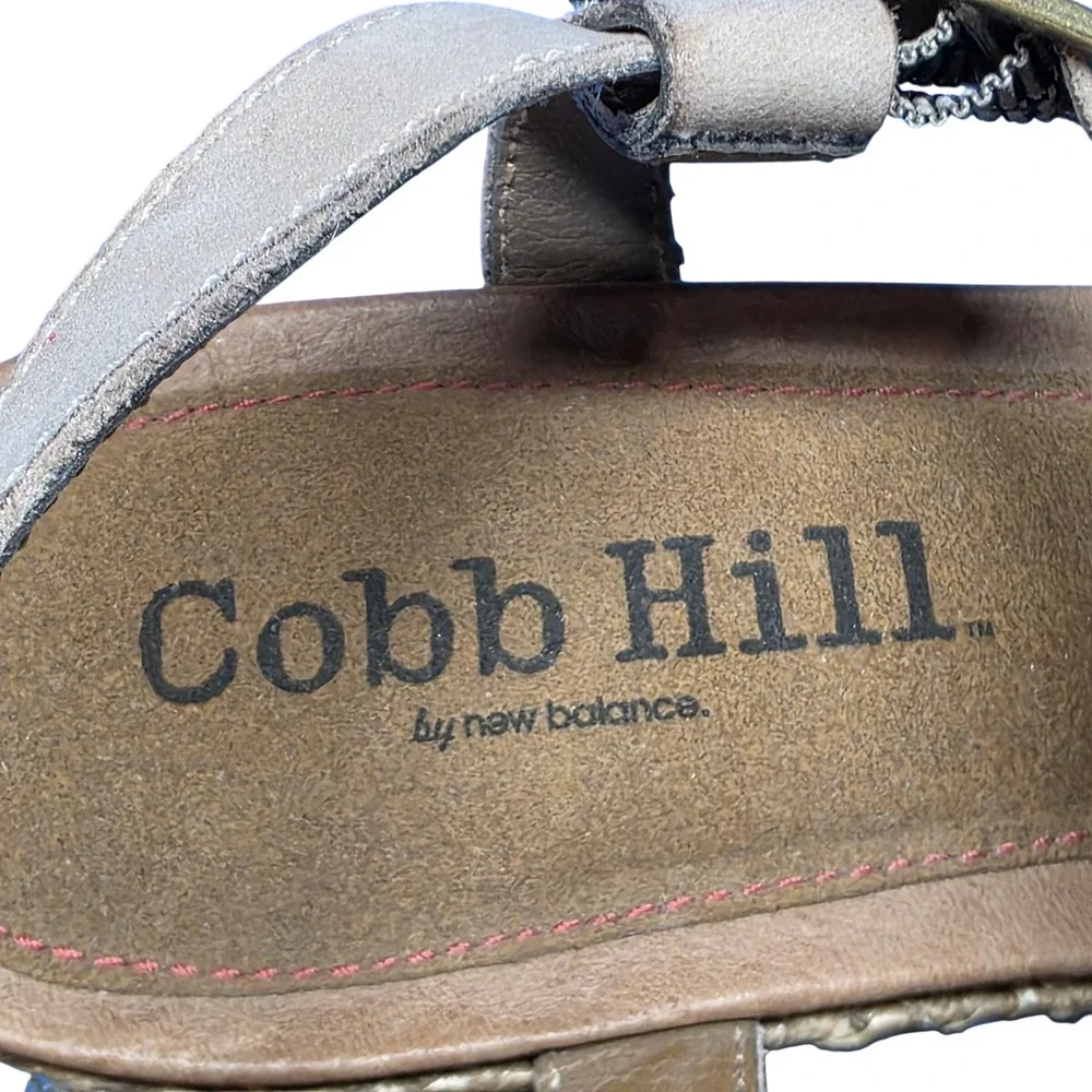Cobb‎ Hill Women Size 7.5 Colorful Woven Strap Sandals Wedge Heel Buckle Summer